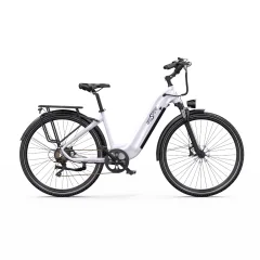 Mestno električno kolo Onesport OT05Pro, 27,5", motor 36V 250W s senzorjem navora, baterija 22,5Ah, bela