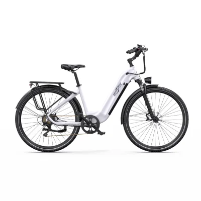 Mestno električno kolo Onesport OT05Pro, 27,5", motor 36V 250W s senzorjem navora, baterija 22,5Ah, bela