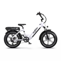 Električno kolo Onesport OT08 z debelimi pnevmatikami, motor 48 V 500 W, Shimano 7 prestav, podpora aplikaciji, bela