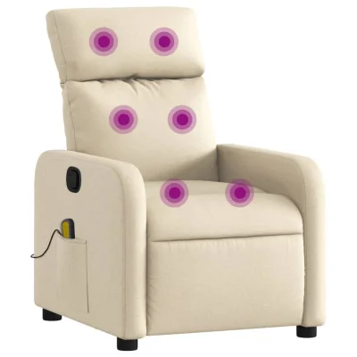 masažni naslanjač - Relax naslanjač krem blago