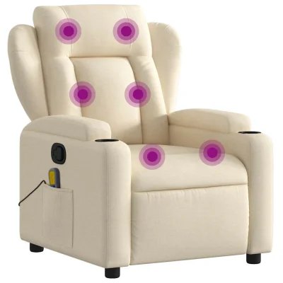 masažni naslanjač - Relax naslanjač krem blago