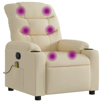 masažni naslanjač - Relax naslanjač krem blago