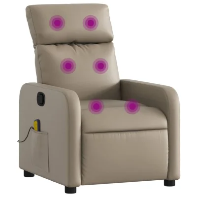 masažni naslanjač - Relax naslanjač kapučino umetno usnje