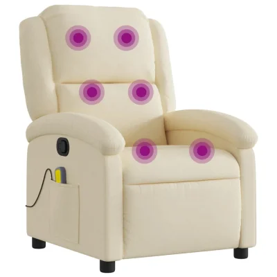 masažni naslanjač - Relax naslanjač krem blago