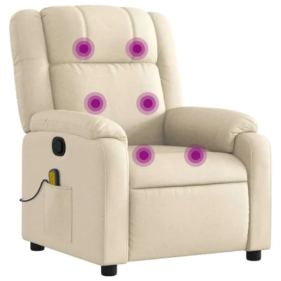 masažni naslanjač - Relax naslanjač krem blago