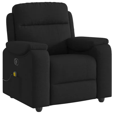 masažni naslanjač - Relax naslanjač črno blago
