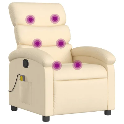 masažni naslanjač - Relax naslanjač krem blago