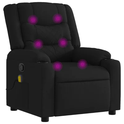 masažni naslanjač - Relax naslanjač črno blago