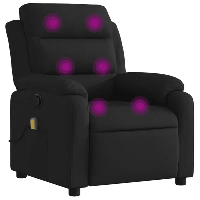 masažni naslanjač - Relax naslanjač črno blago