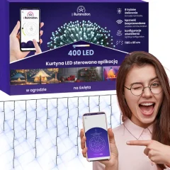 I Illumination 400 LED svetlobna zavesa - hladno bela - aplikacijsko krmiljena
