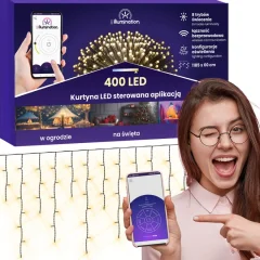 Illumination 400 LED svetlobna zavesa - topla bela - aplikacijsko krmiljena