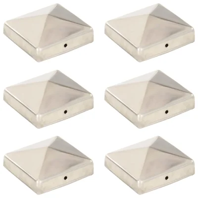 vidaXL Piramidni pokrovčki za stebričke 6 kosov jeklo 81x81 mm