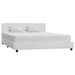 vidaXL Posteljni okvir belo umetno usnje 120x200 cm