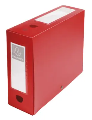 EXACOMPTA arhivska škatla s tipko, PP, 100 mm, rdeča