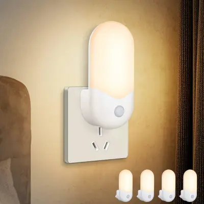 NETTLIFE otroška nočna lučka, paket 4 LED s senzorjem somraka, 1W orientacijska luč za otroško sobo.