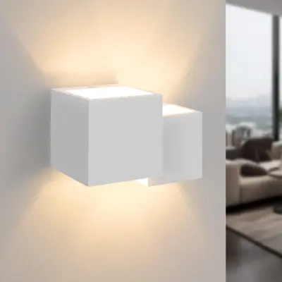 NETTLIFE notranja stenska svetilka iz belega mavca G9 moderna za hodnik, stopnišče, gor in dol