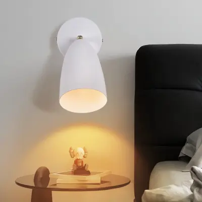 NETTLIFE Bela notranja stenska svetilka - vintage stenski reflektor za retro spalnico GU10