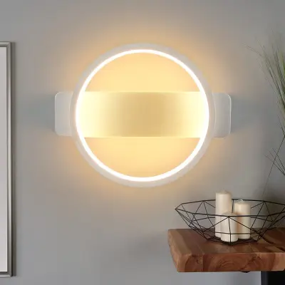 NETTLIFE LED notranja stenska svetilka - Bela, moderna oblika, stenska svetilka 7W, topla bela 3000K