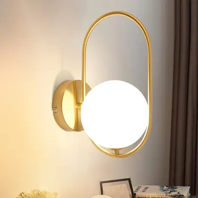 NETTLIFE Moderna notranja stenska svetilka - zlata steklena G9 kovinska oblikovalska svetilka Vintage Creative Bedside Lamp