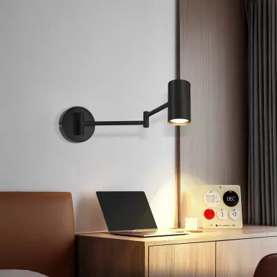 NETTLIFE Notranja stenska svetilka Črna Paket 2 Vintage Vrtljiva Kovinska Retro GU10