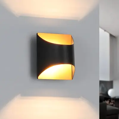 NETTLIFE črna in zlata stenska svetilka - Moderne stenske svetilke za stopnišča, otroško sobo