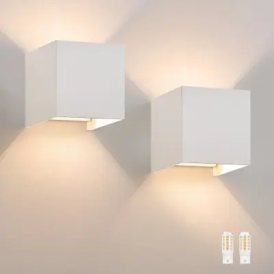 NETTLIFE Komplet 2 LED stenskih svetilk za zunanjo uporabo, toplo bele barve IP65, za dom, spalnico, stopnišče