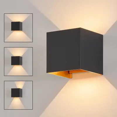 NETTLIFE LED Črna Stenska Svetilka - Zunanja/Notranja 5W, nastavljiv dvojni žarek, vodotesna IP65 230V 3000K