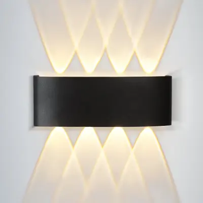 NETTLIFE LED stenska svetilka za notranjo uporabo: komplet 1 črne zunanje stenske svetilke navzgor navzdol 7 W IP65