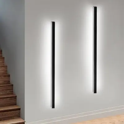 NETTLIFE Set 2 notranjih stenskih svetilk črne barve 100 CM moderna stenska razsvetljava za hodnik 32 W