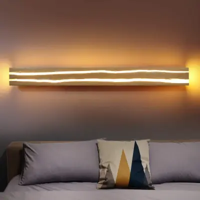 NETTLIFE LED stenska svetilka iz lesa - 16W notranja svetilka za hodnik 100CM toplo bela moderna stopniščna svetilka
