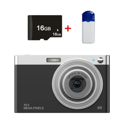 C13 2,88-palčni 4K 8X optični zoom teleskopski objektiv HD digitalni fotoaparat, specifikacije: črna + čitalnik kartic + 16G
