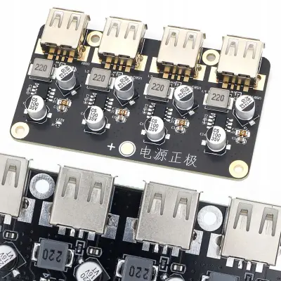 Rosfix Pretvornik Napetosti 4-Kanalni USB Polnilec – Step Down, 6–24V na 5V, 4×3A, Za Avto in DIY
