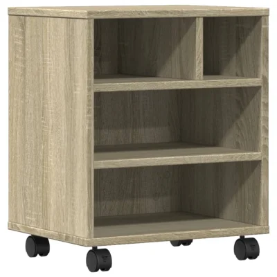 vidaXL Stojalo za tiskalnik s kolesi sonoma hrast 41x32x48 cm