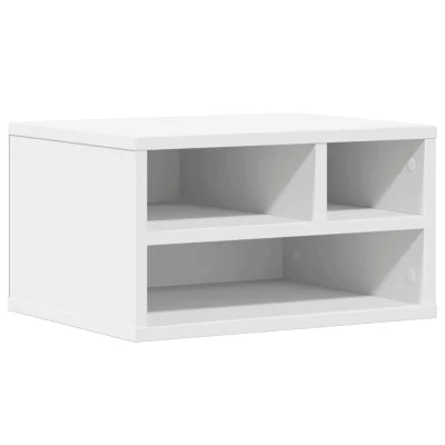 vidaXL Stojalo za tiskalnik belo 40x32x22,5 cm inženirski les