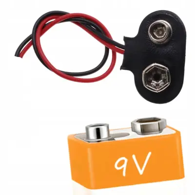 Rosfix Konektor Adapter 9V – Zaponka za Baterijo 6LR61/6F22 | 15 cm Žice, DC Napajanje za Elektroniko