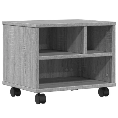 vidaXL Stojalo za tiskalnik s kolesi siva sonoma 41x32x34,5 cm