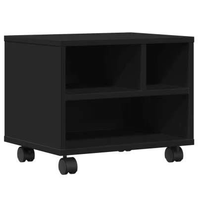 vidaXL Stojalo za tiskalnik s kolesi črno 41x32x34,5 cm