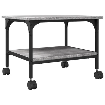 vidaXL Stojalo za tiskalnik 2-nadstropno siva sonoma 50x40x38 cm les