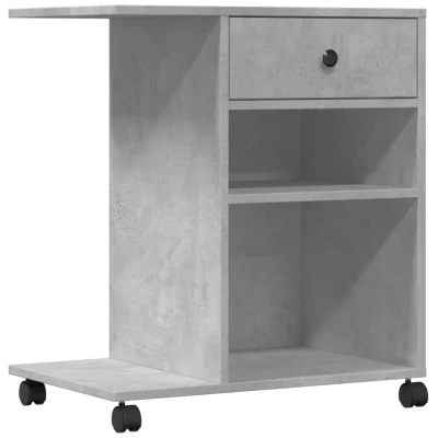 vidaXL Stojalo za tiskalnik s kolesi betonsko sivo 60x40x68,5 cm