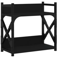 vidaXL Stojalo za tiskalnik 2-nadstropno črno 40x20x40 cm inž. les