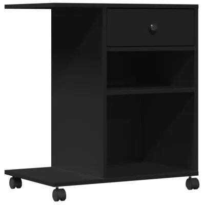 vidaXL Stojalo za tiskalnik s kolesi črno 60x40x68,5 cm