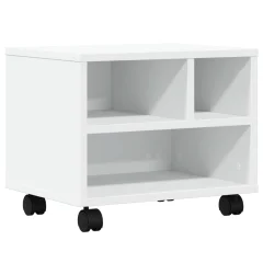 vidaXL Stojalo za tiskalnik s kolesi belo 41x32x34,5 cm