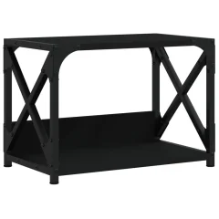 vidaXL Stojalo za tiskalnik 2-nadstropno črno 44x26x31,5 cm inž. les