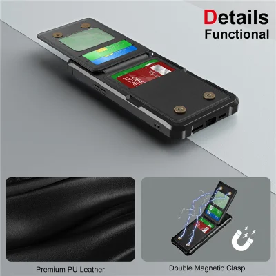 Eleganten črn etui z denarnico za iPhone 15   iPhone 15 Plus