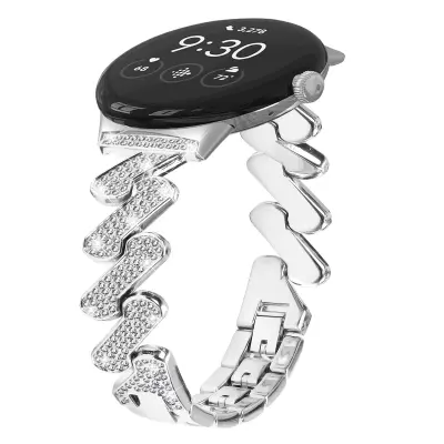 Eleganten pašček iz nerjavečega jekla v rožnato zlati barvi za Google Pixel 7 Silver