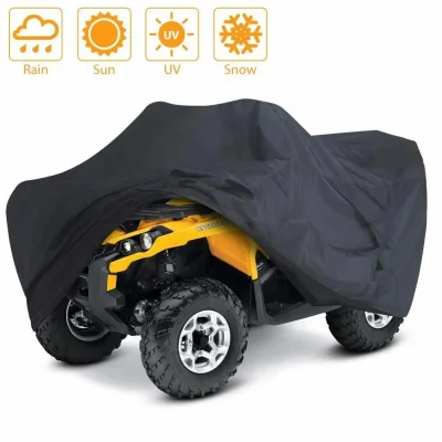 Črna prevleka za ATV - Zaščita iz oksfordske tkanine   Model 3