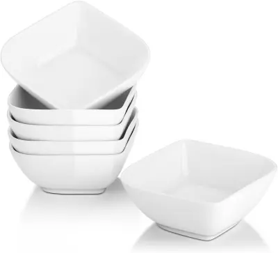 DOWAN 237 ml Porcelanasti Ramekins - Set 6 za Creme Brulee, Sufle, Puding, Omako. Primerni za Pečico, Beli
