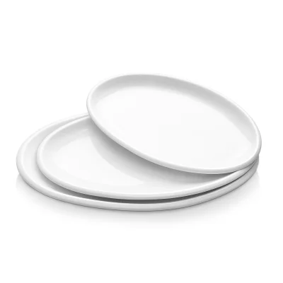 DOWAN Ovalni Porcelanasti Serve Krožniki - Set 3 velikosti (30,5-40,6 cm). Za predjed, meso in pečico. Beli, primerni za pomivalni stroj