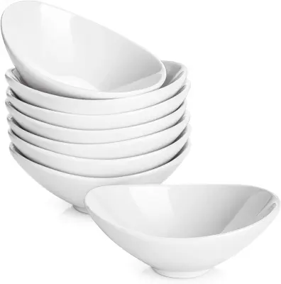 DOWAN 89 ml Porcelanaste Skledice za Namakanje - Set 8 belih za BBQ, Zabave, Suši in Omako. Mini za Priloge