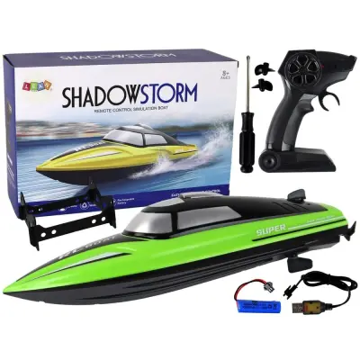 Aku. daljinsko voden motorni čoln 2.4G do 25km/h zelen